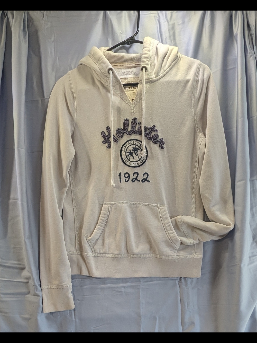 Hollister Crewneck Hoodie with Navy Embroidered Logo Size Med